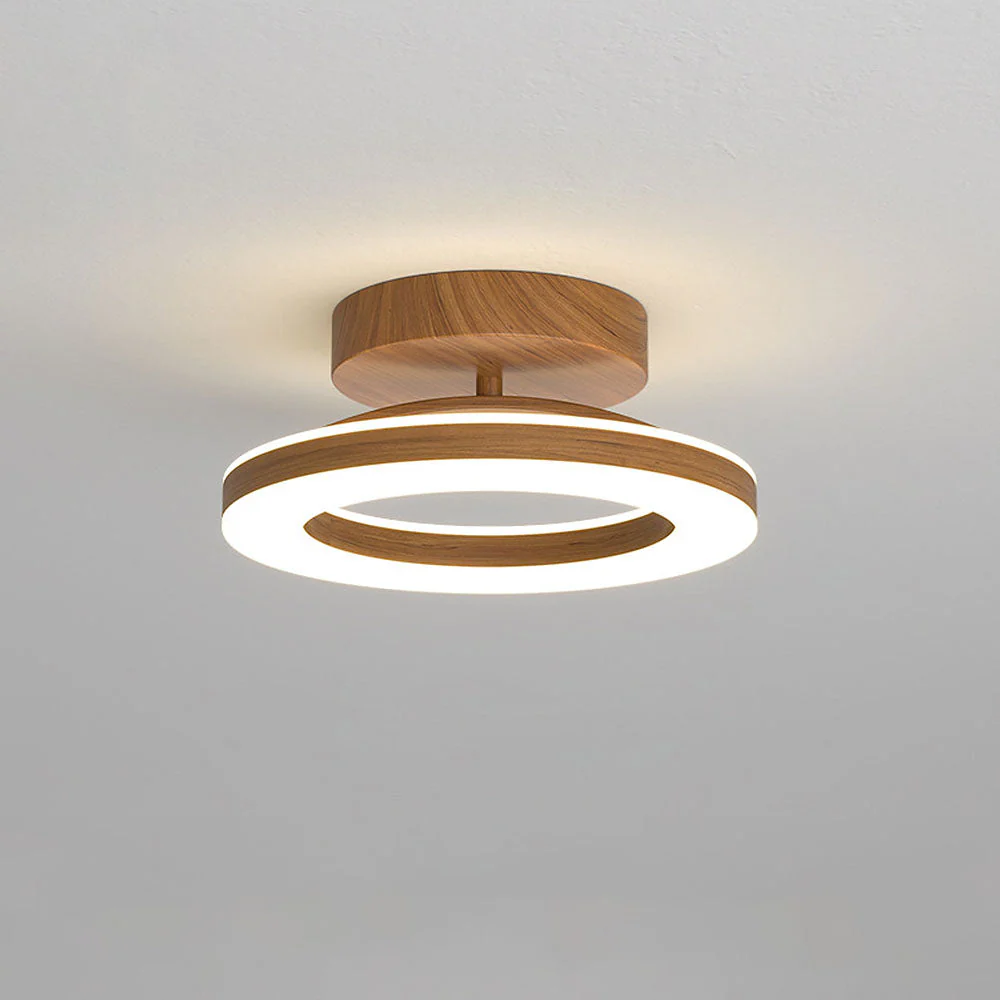 Acrylic Circle Wood LED Hallway Ceiling Light - Image 6