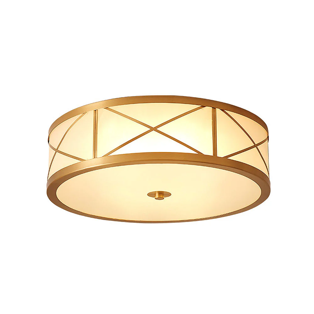 Antique Geometry Glass Drum Ceiling Light - Image 12