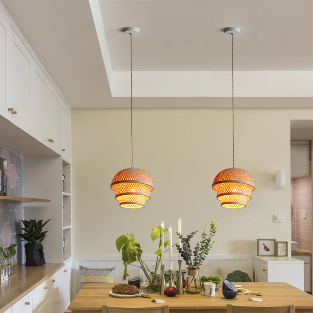 Bamboo Natural Basket Island Pendant Light - Image 3