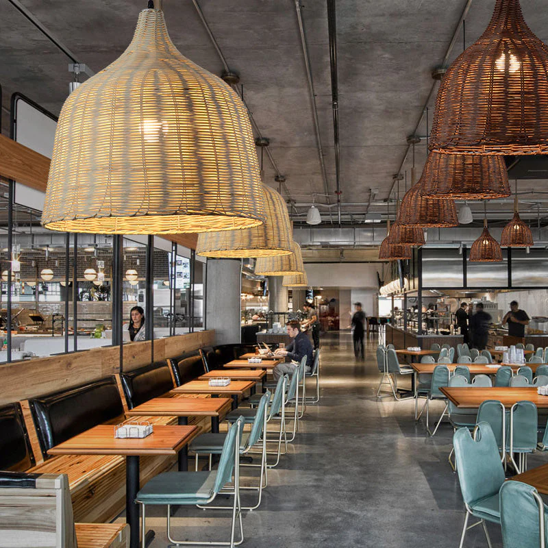 Bamboo Rattan Basket Pendant Light For Kitchen - Image 7