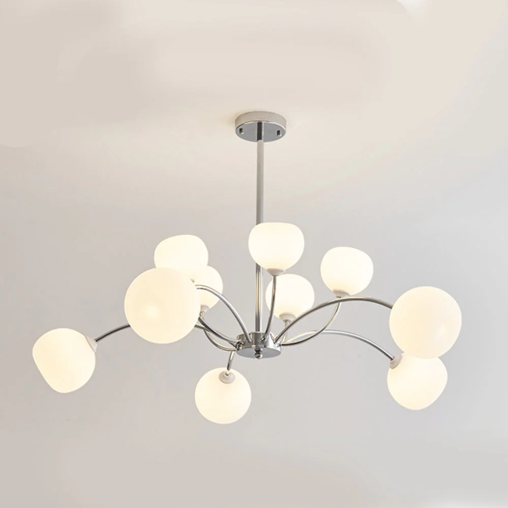 White Glass Globe Sputnik Shape Chandelier - Image 5