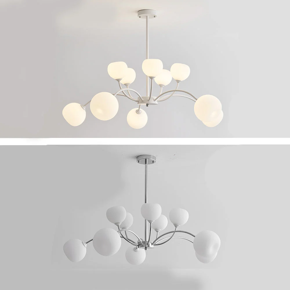 White Glass Globe Sputnik Shape Chandelier - Image 7