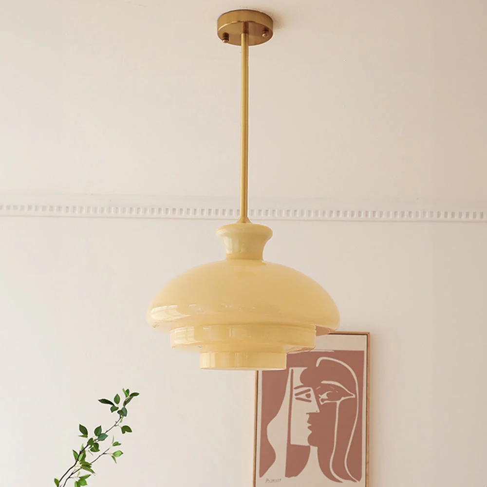 Bauhaus Yellow Three Layers Pendant Light - Image 3