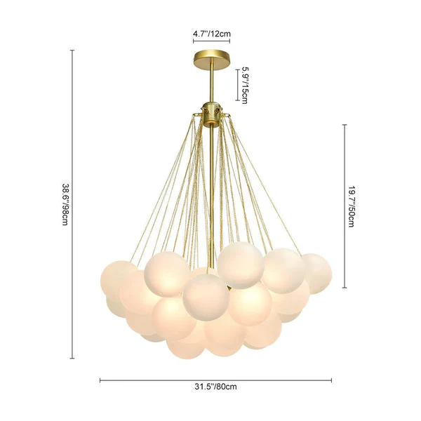 Bubble Chandelier Nordic Frosted Glass Ball Chandelier for Dining Room - Image 13