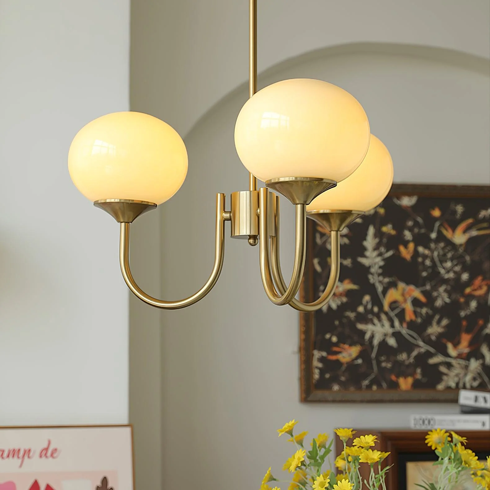 Bubble Pink Glass Marshmallow Chandelier - Image 15