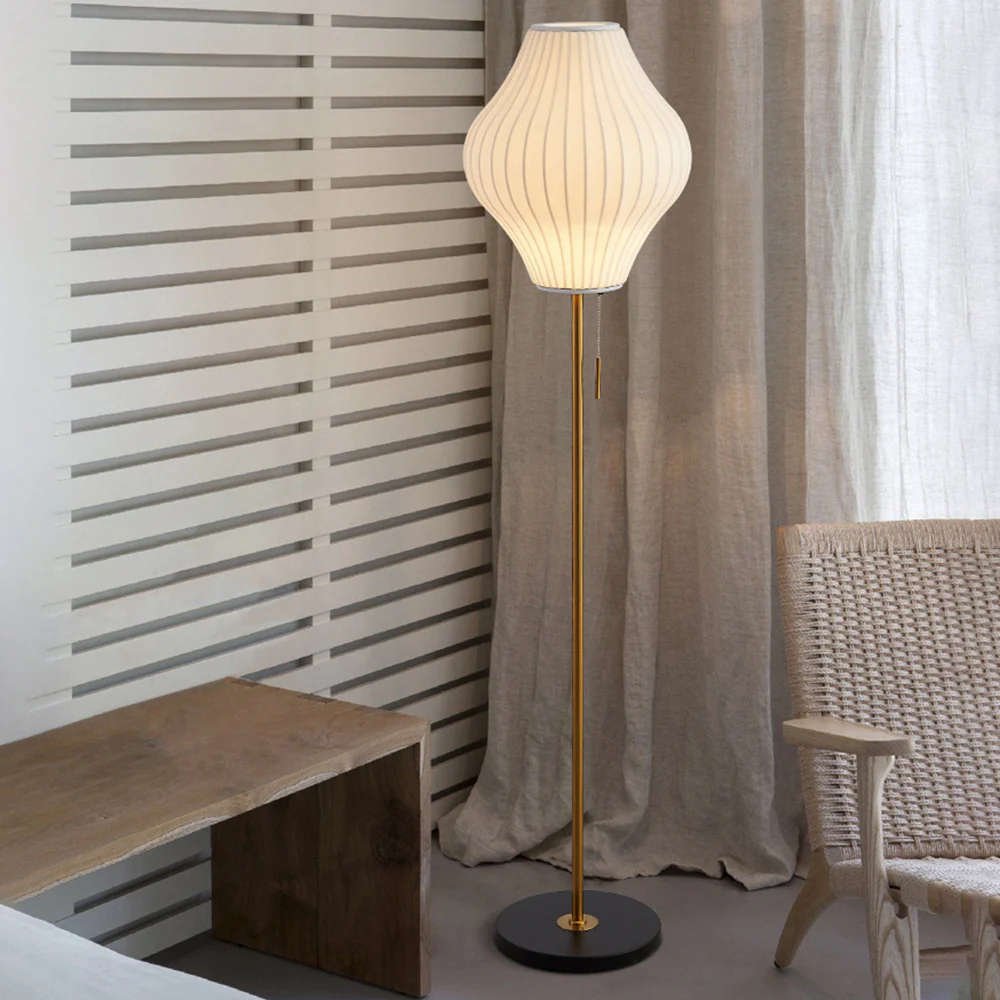Classic Silk White Floor Lamp For Living Room - Image 2