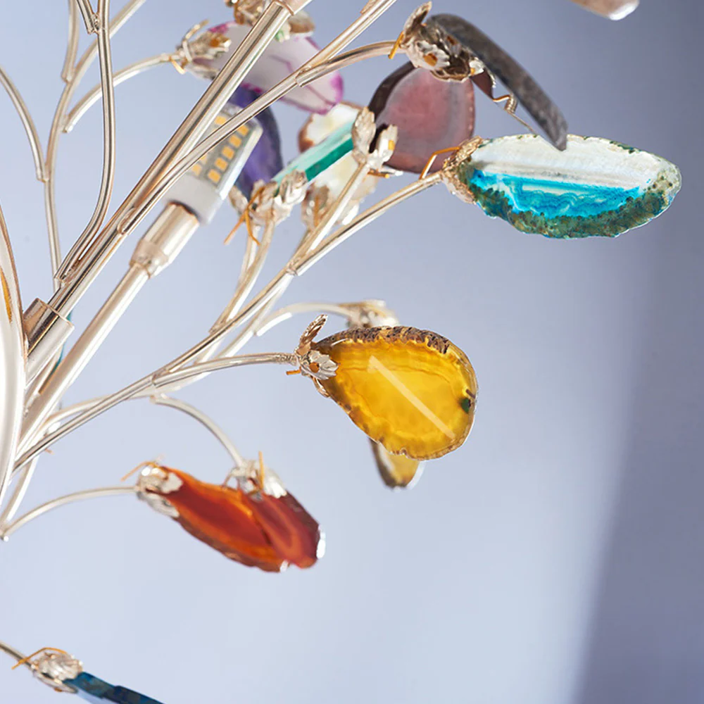 Colored Agate Tree Branch Table Lamp - Image 4