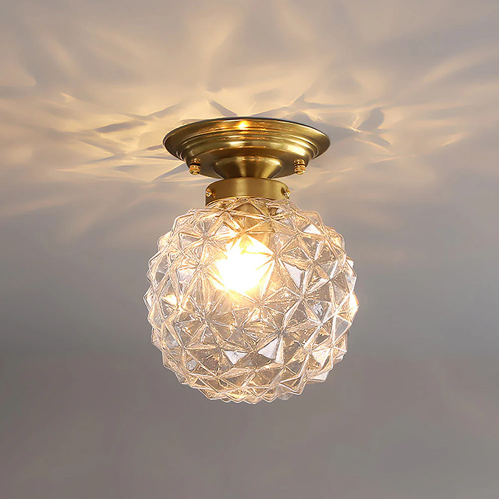 Contemporary Clear Glass Ball Hallway Ceiling Light - Image 6