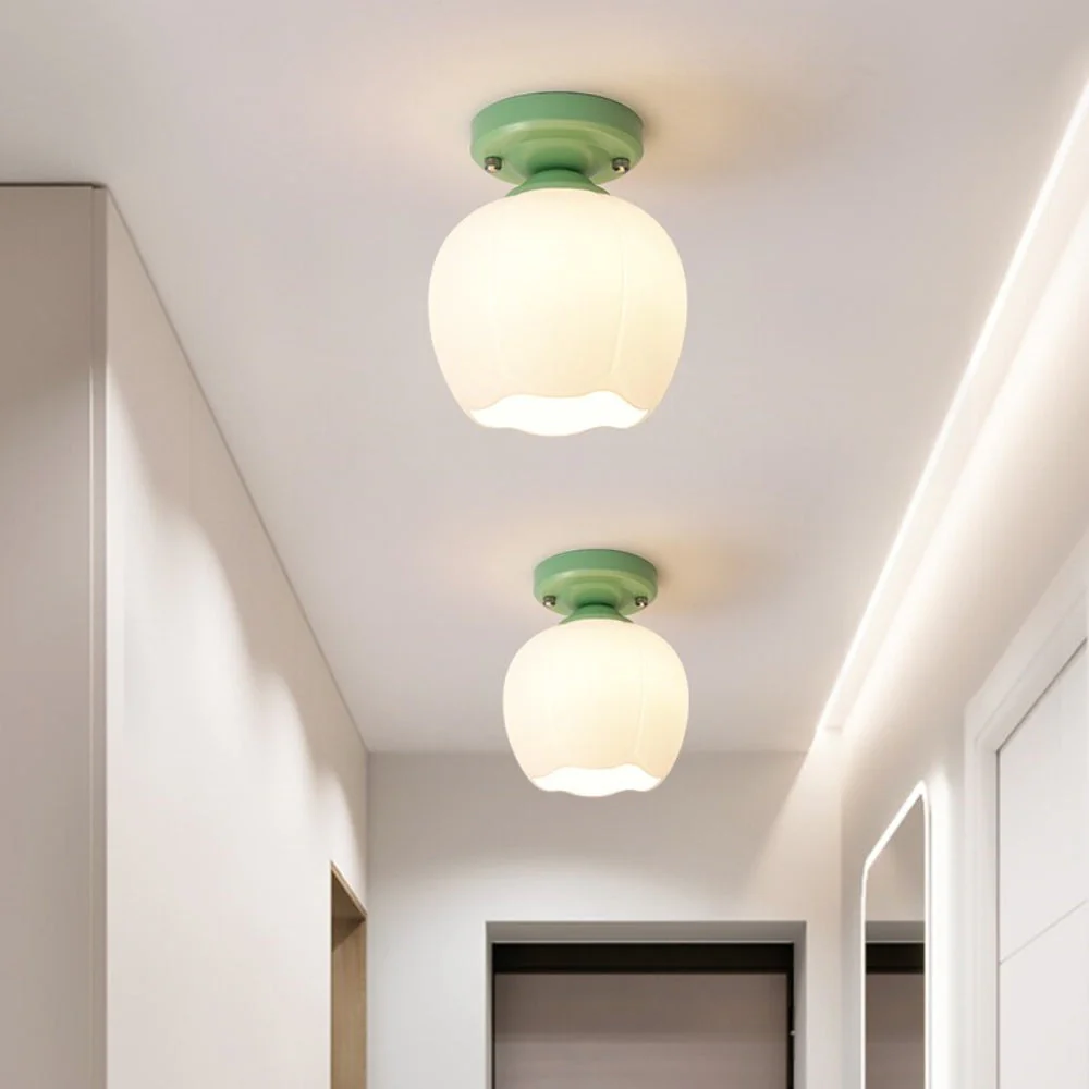Cream Pumpkin Creative Corridor Aisle Ceiling Light - Image 4
