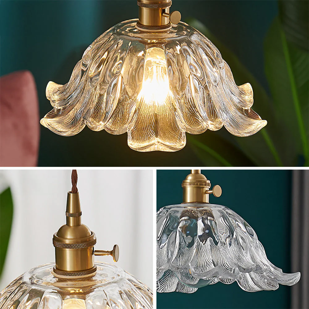Creative Flower Clear Glass Pendant Light - Image 8