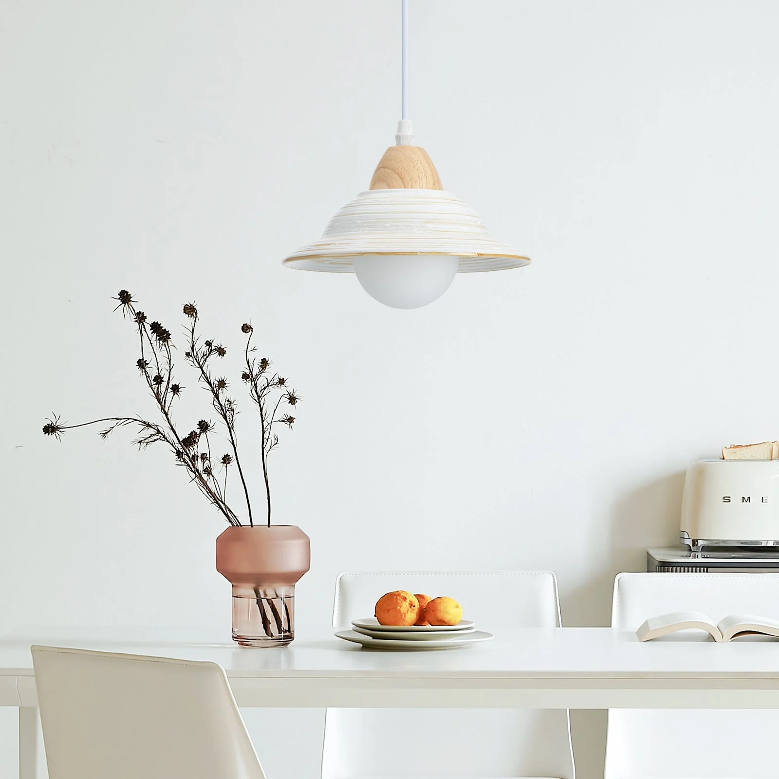 Creative Hat Milky Ceramic Pendant Light - Image 2