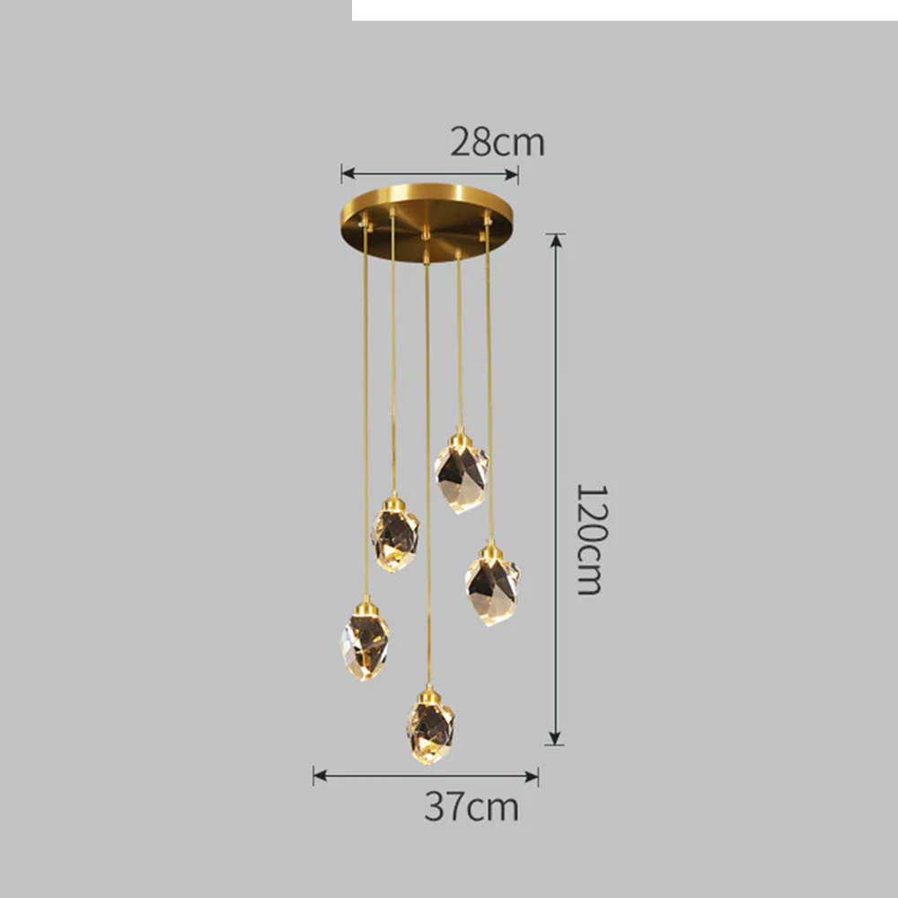 Creative Modern Crystal Gold Raindrop Chandelier - Image 16
