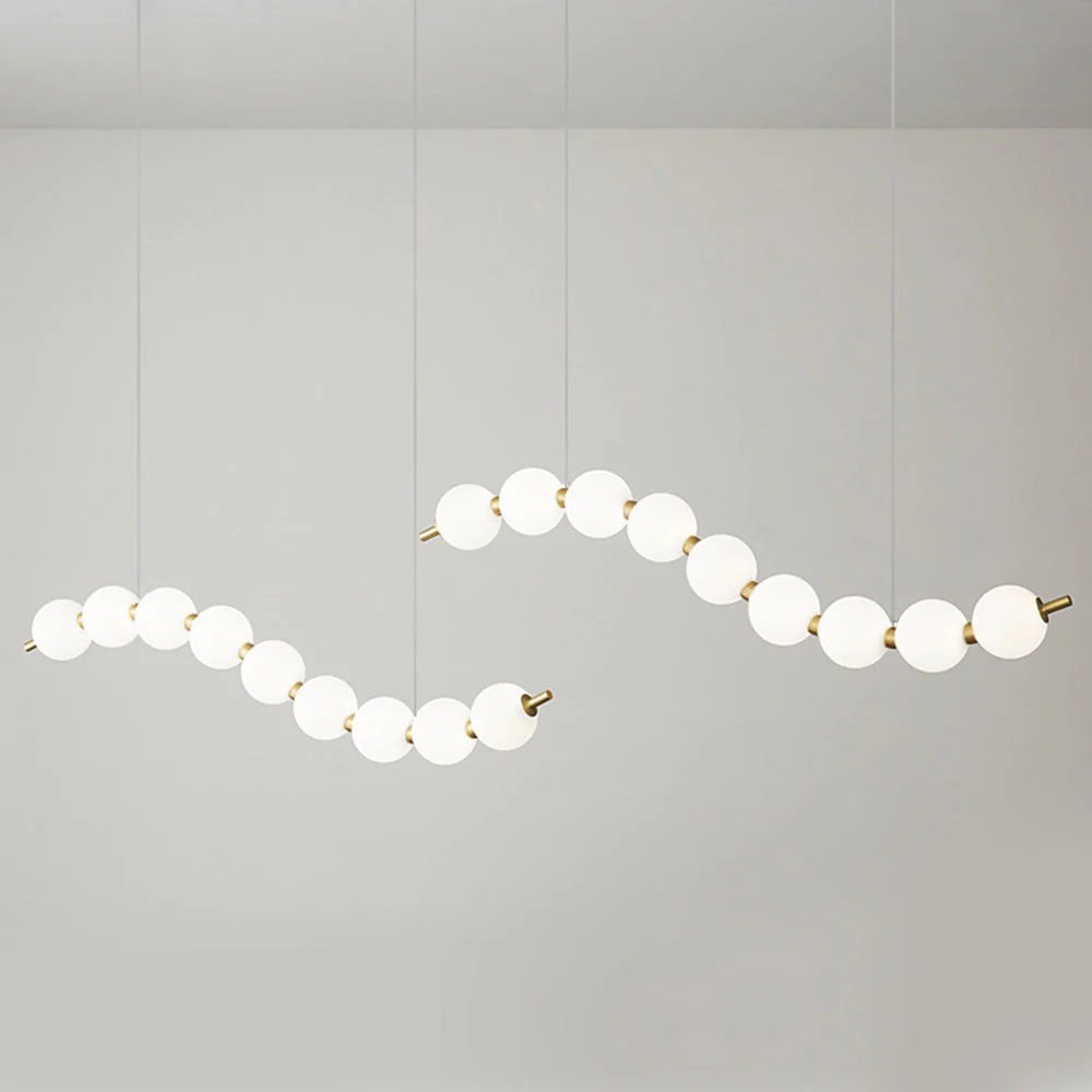 Creative Necklace String White Ball LED Pendant Lights - Image 5