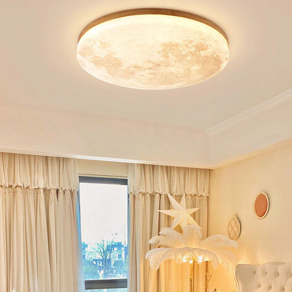 Creative Round Moon LED Ceiling Light - Image 3