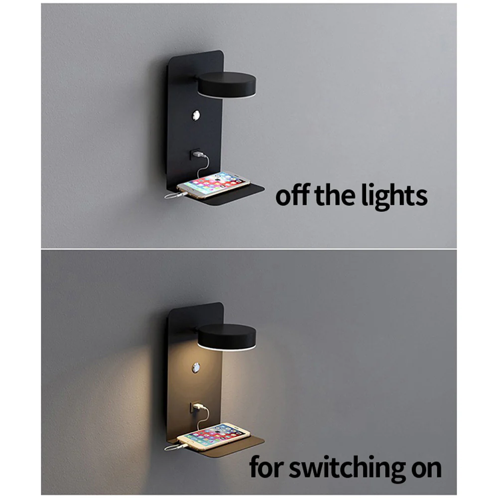 Creative Simple LED Phone Charger Wall Light - Image 18