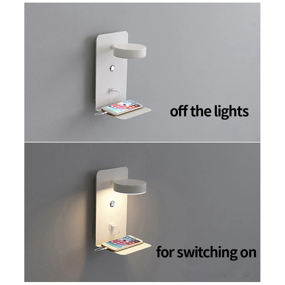 Creative Simple LED Phone Charger Wall Light - Image 6