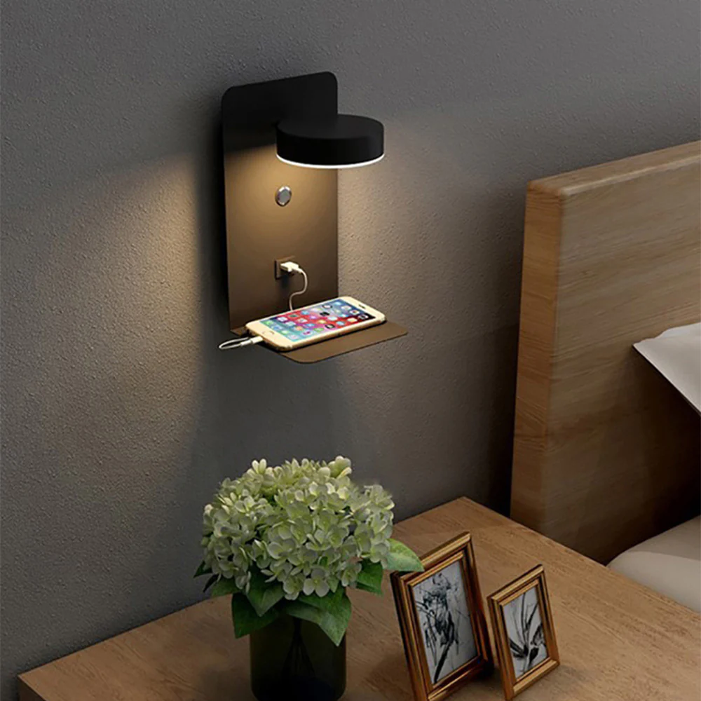 Creative Simple LED Phone Charger Wall Light - Image 8