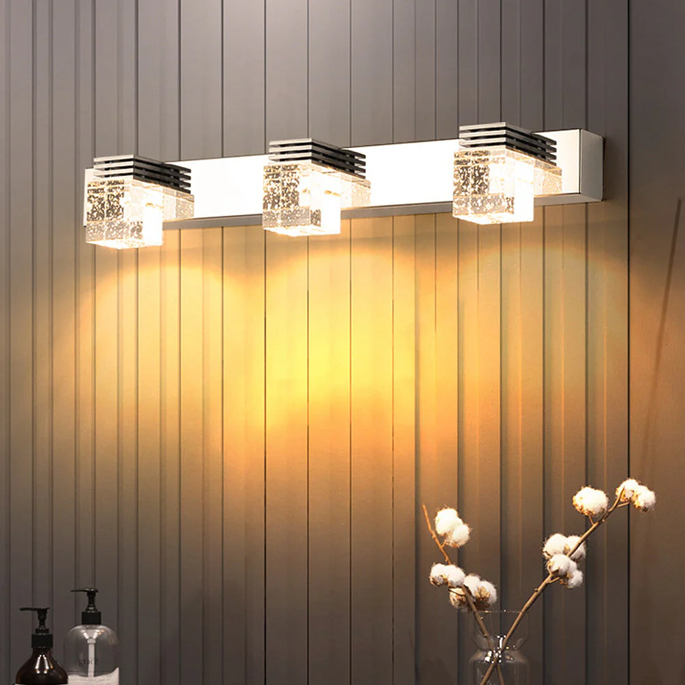 Crystal Luxury Silver Bathroom Vanity Wall Light - Image 3