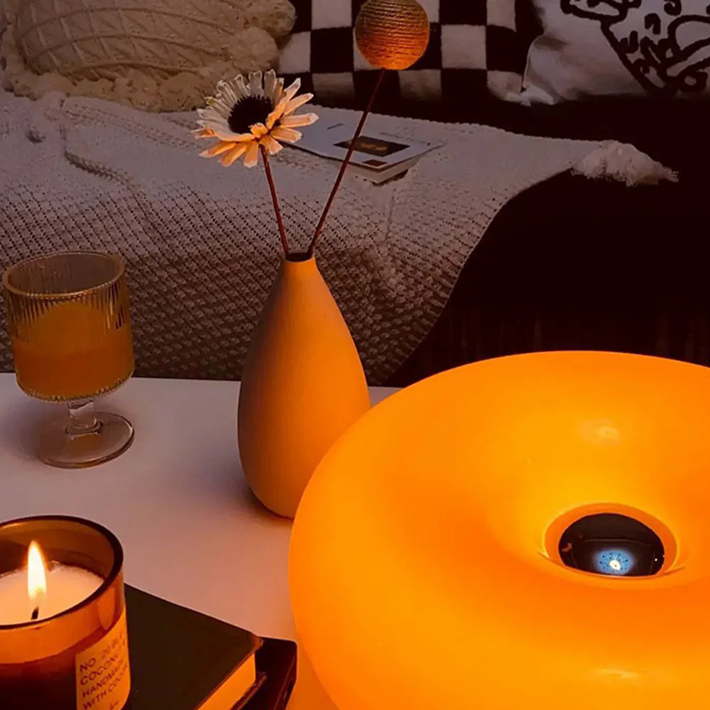 Cute Donut Lamp Orange Table Lamp - Image 5