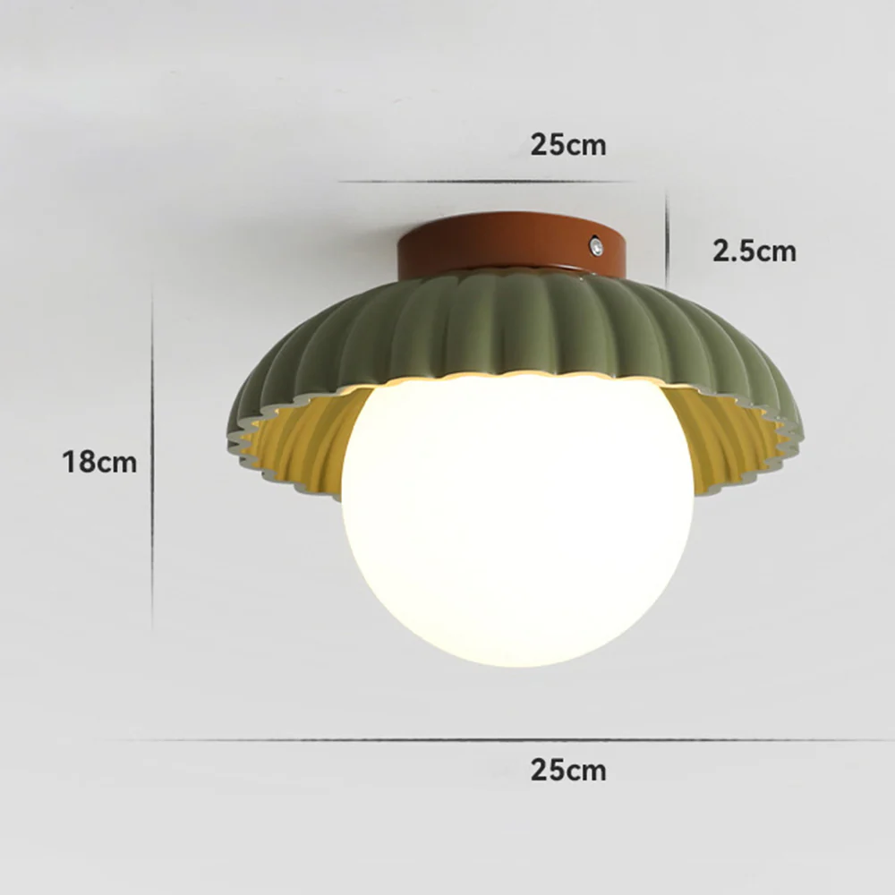 French Creamy Glass Stained Ceiling Light - Image 8