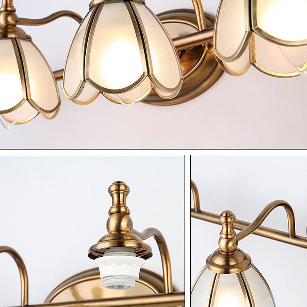 French Flower Gold Bathroom Vanity Wall Lights - Image 10