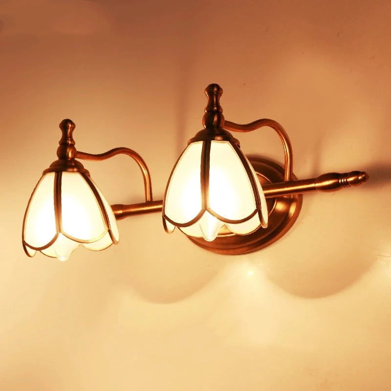 French Flower Gold Bathroom Vanity Wall Lights - Image 6