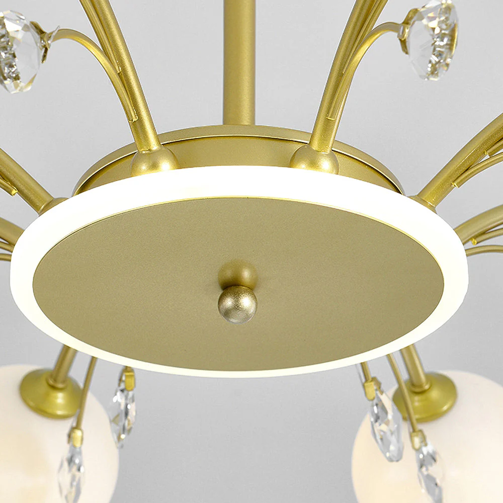 Luxurious Gold Glass Raindrop Chandeliers - Image 4
