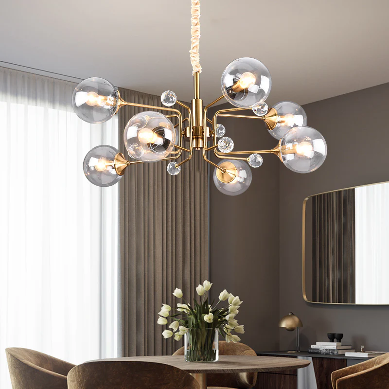 Gold Glass Modern LED chandelier - Image 3
