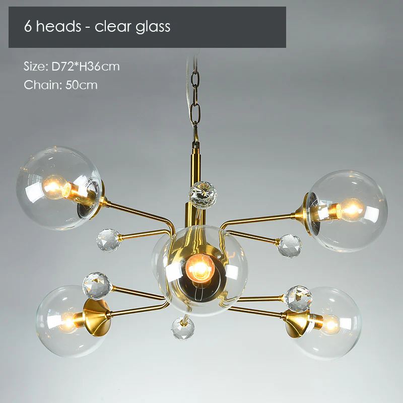 Gold Glass Modern LED chandelier - Image 4