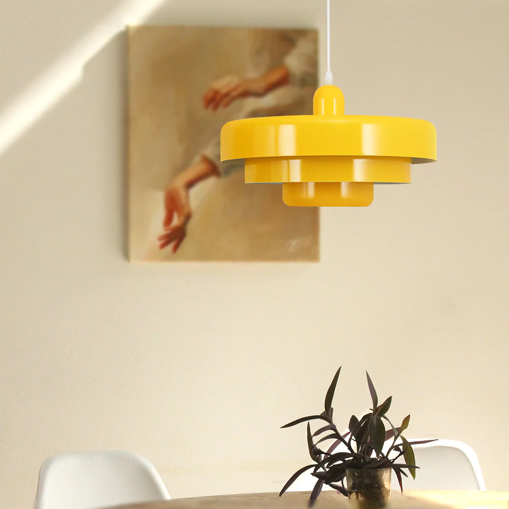 Mid-century Single Head Medieval Iron Round Pendant Light - Image 16
