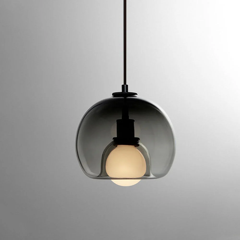 Handblown Stained Glass Orb Pendant Light Lampshade - Image 2