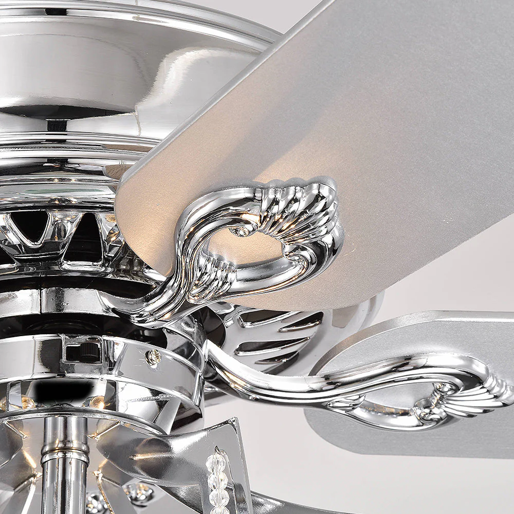 Industrial Chrome Ceiling Fans with Lights - Image 9