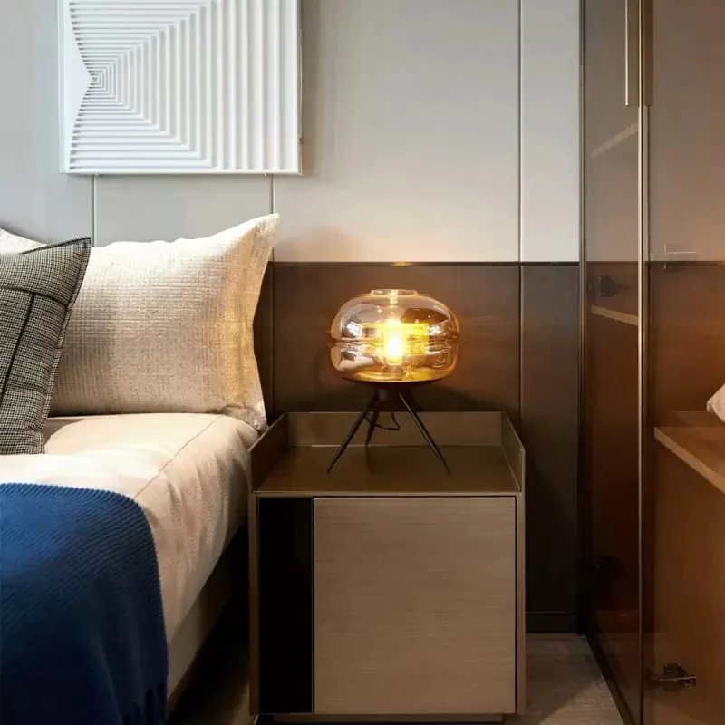 Modern Designer Glass Shade Table Lamp - Image 3