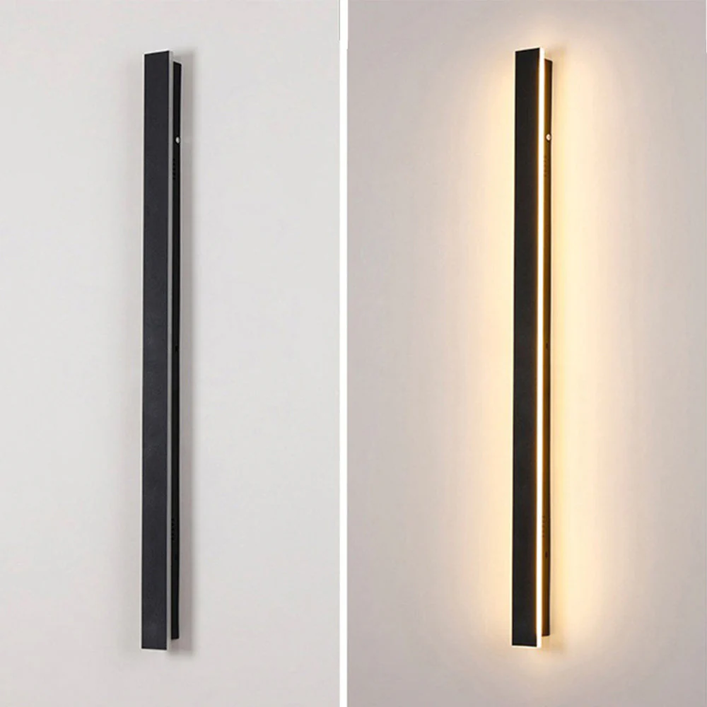 IP65 Simple Industrial Long Acrylic Black Outdoor LED Wall Lights - Image 11