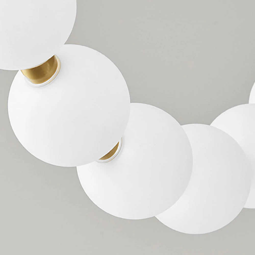 Unique Pearl Design White Ball LED Necklace Chandelier - Image 15