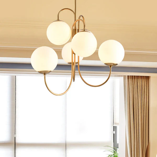 Metal Glass Vintage Chandelier - Image 5