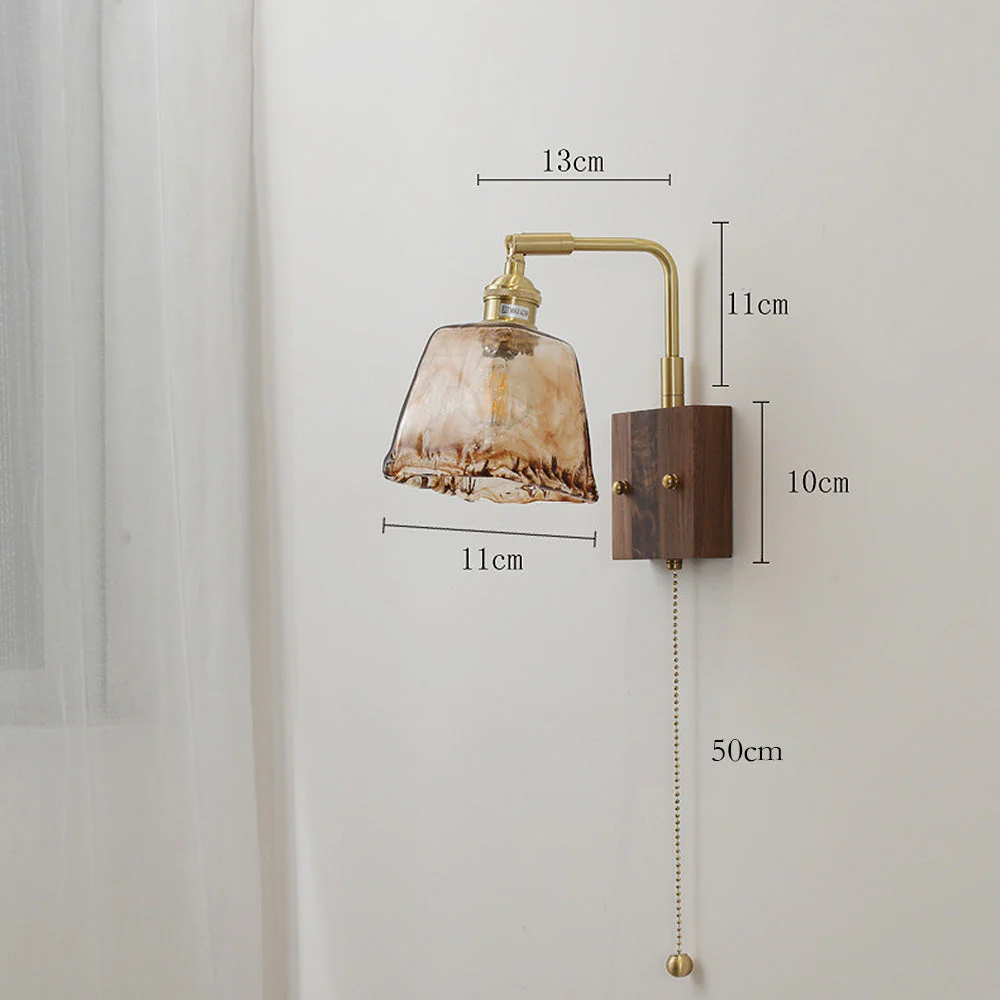 Mid-Century Brown Clear Glass Wall Light - Image 13