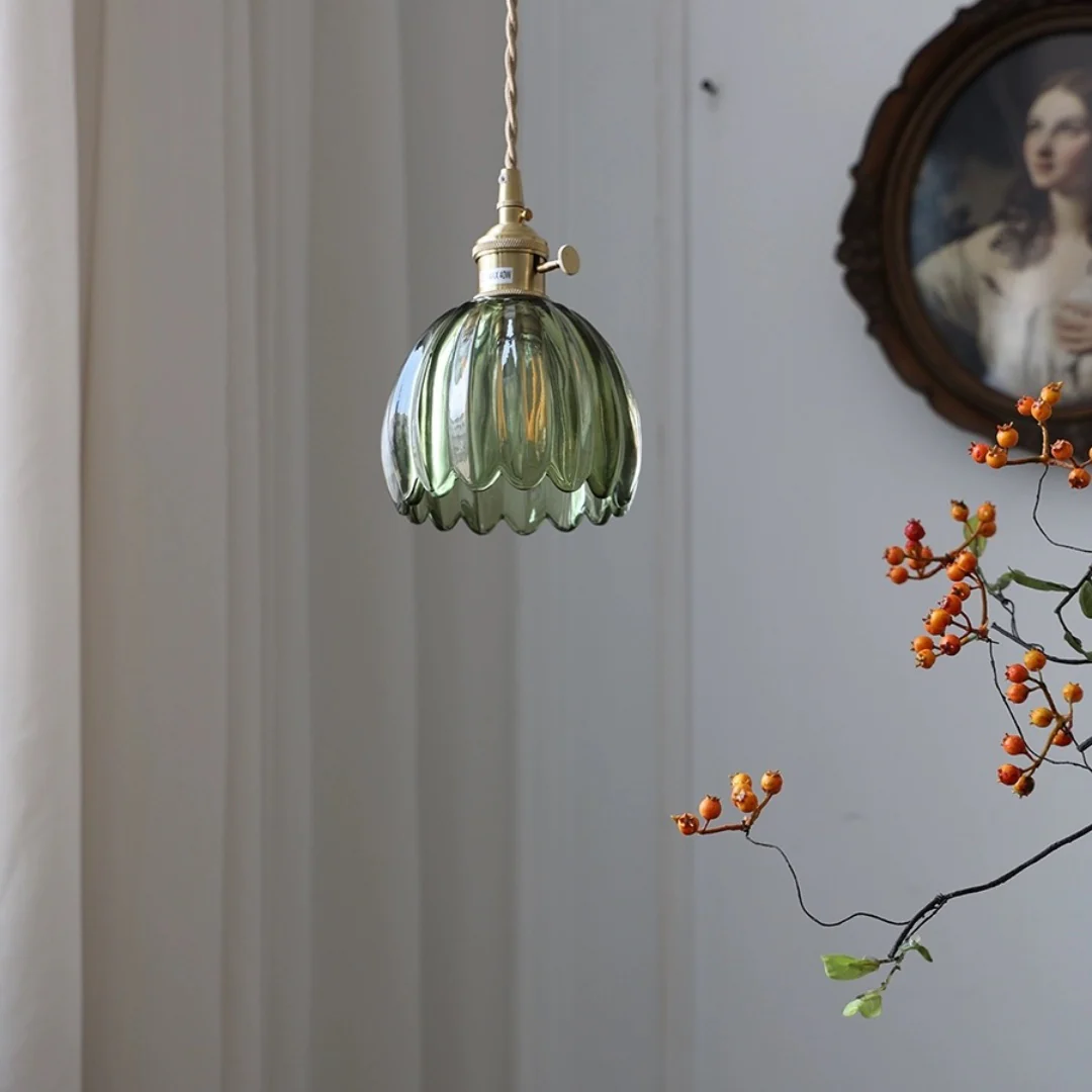 Mid-Century Flower Shade Clear Pendant Light - Image 7
