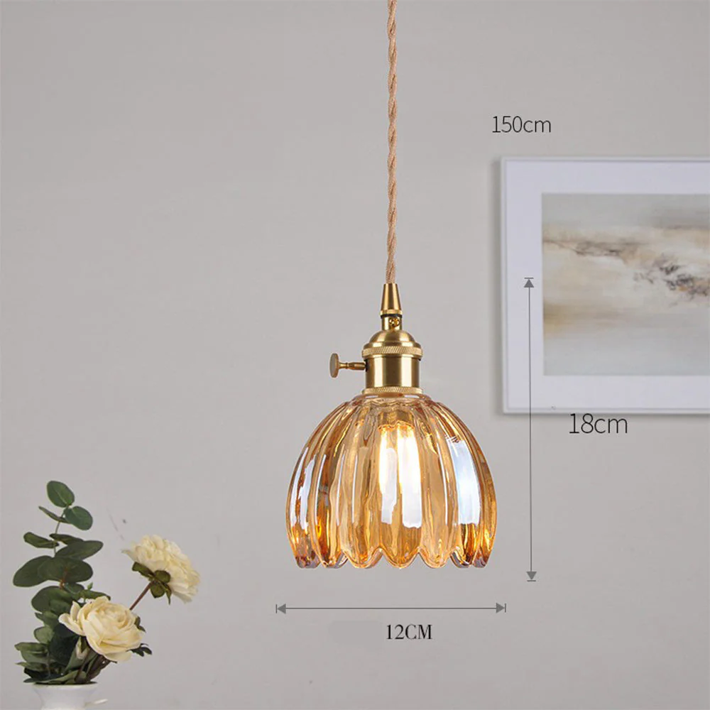 Mid-Century Flower Shade Clear Pendant Light - Image 9
