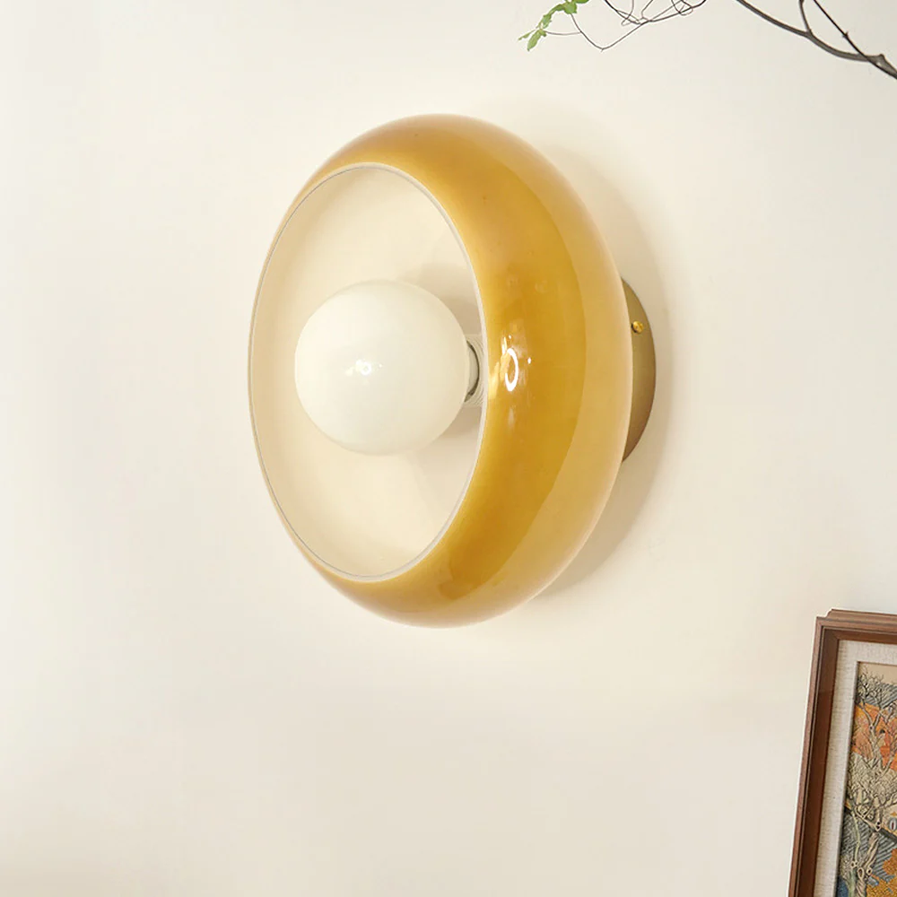 Mid Century Glass Semi Flush Mount Ceiling Lamp - Image 18