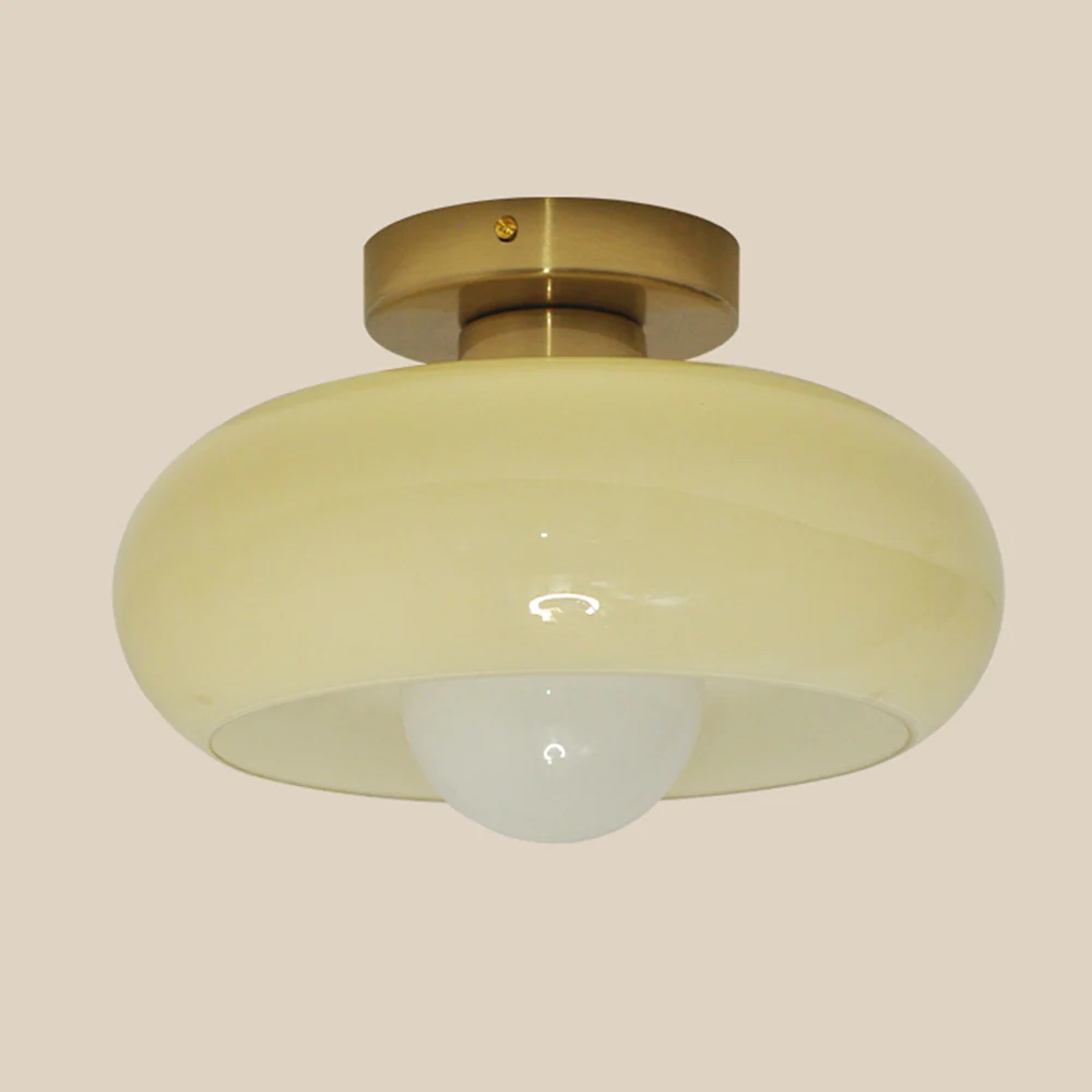 Mid Century Glass Semi Flush Mount Ceiling Lamp - Image 24