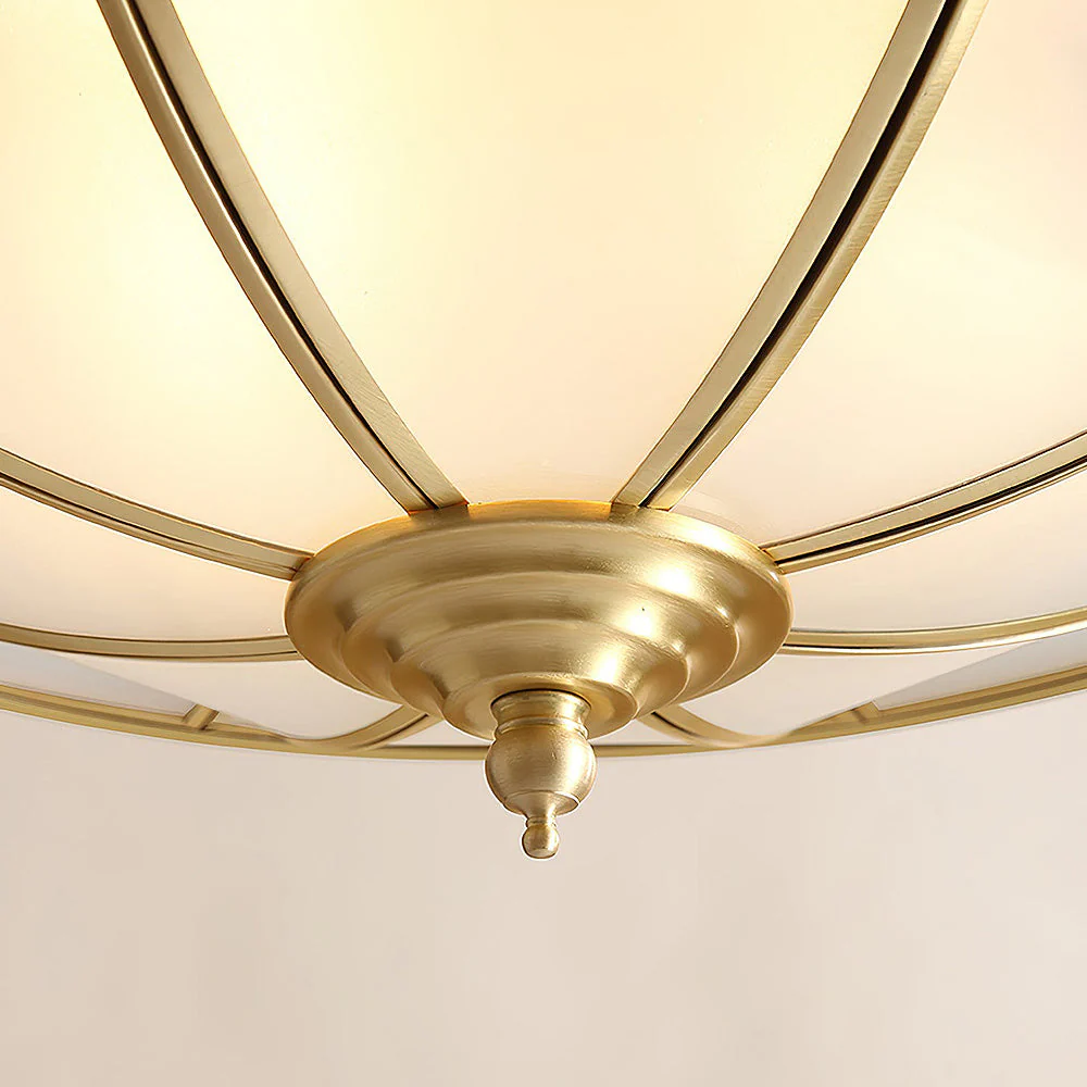 Mid-Century Gold Glass Drum Ceiling Light - Image 19