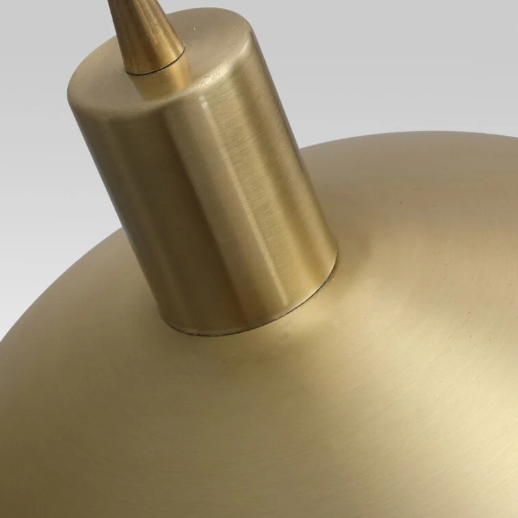 Mid-Century Modern Brass Dome Hanging Pendant Light - Image 19