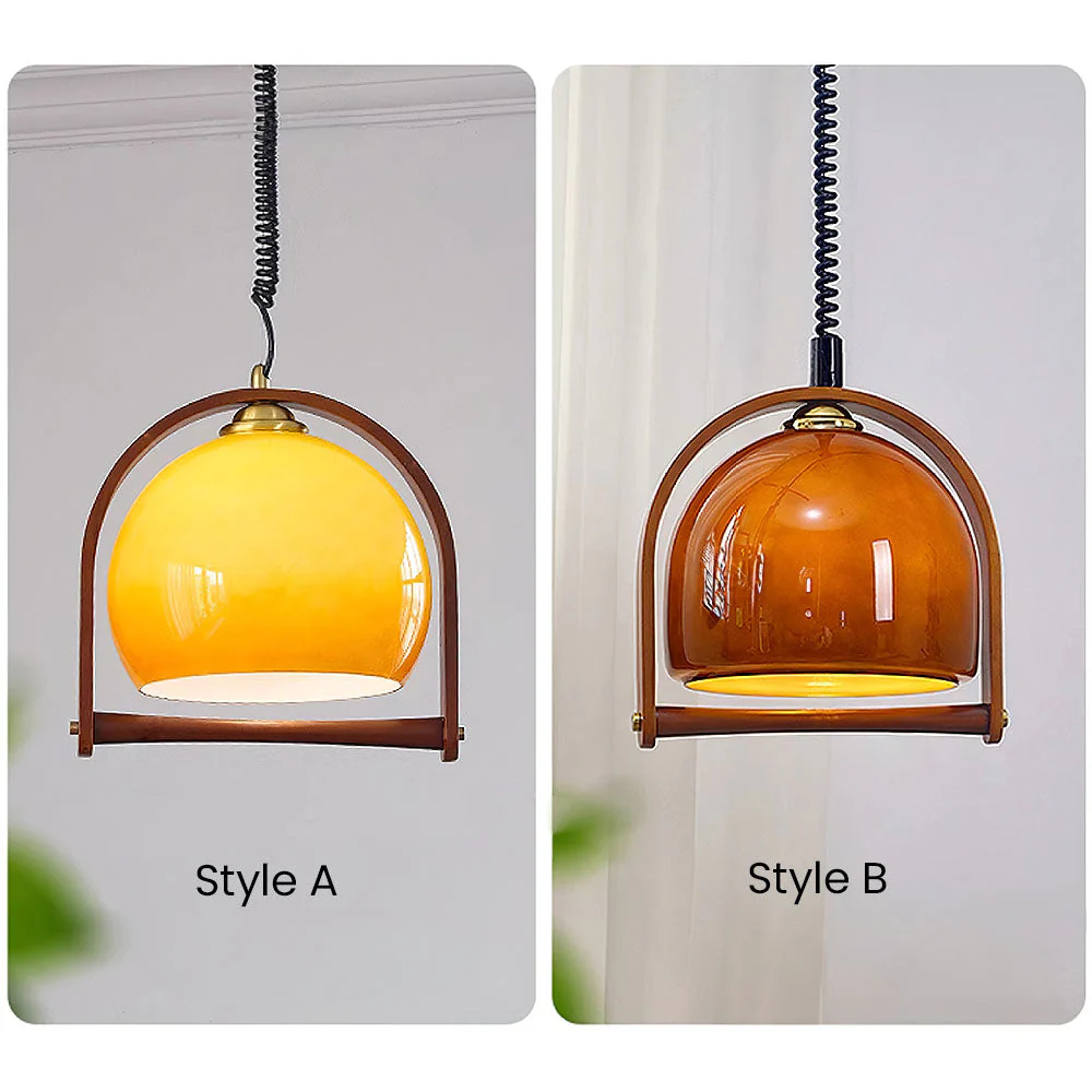 Mid-Century Orange Ball Glass Pendant Lights - Image 9