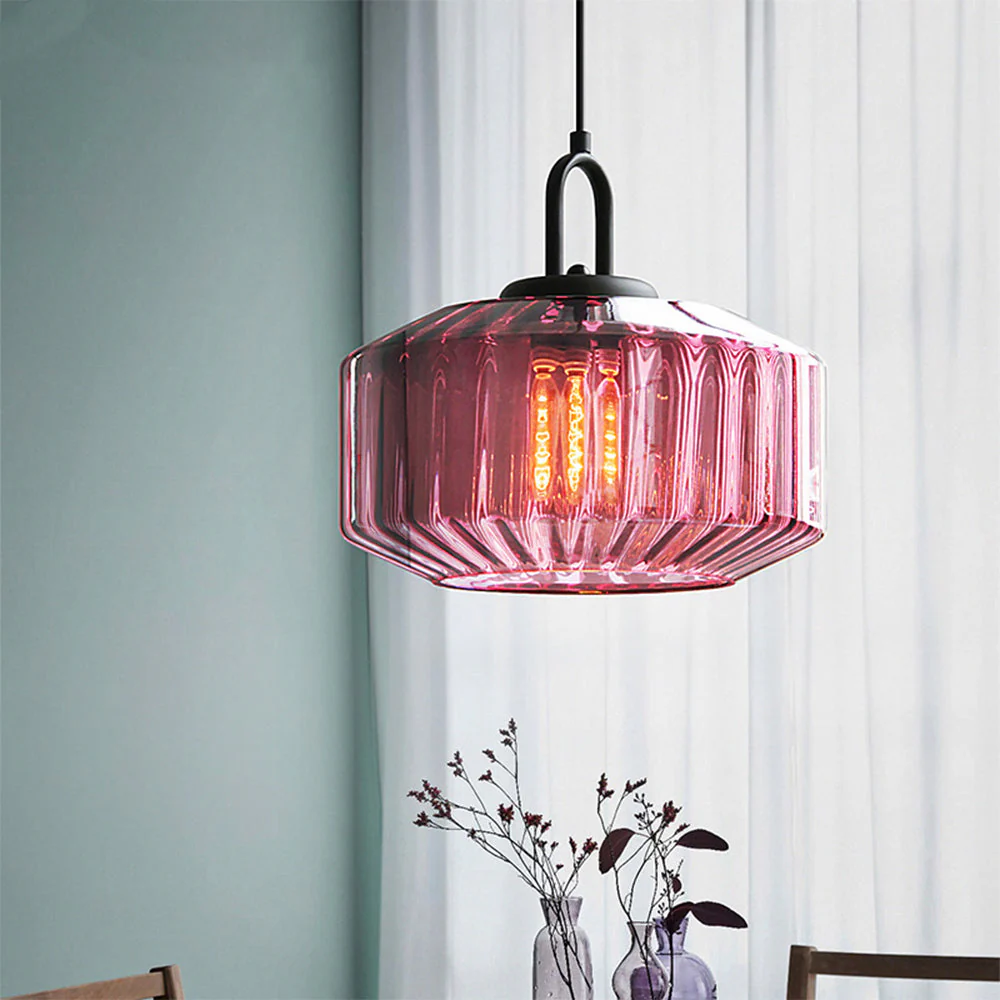Mid Century Striped Glass Pendant Light - Image 39
