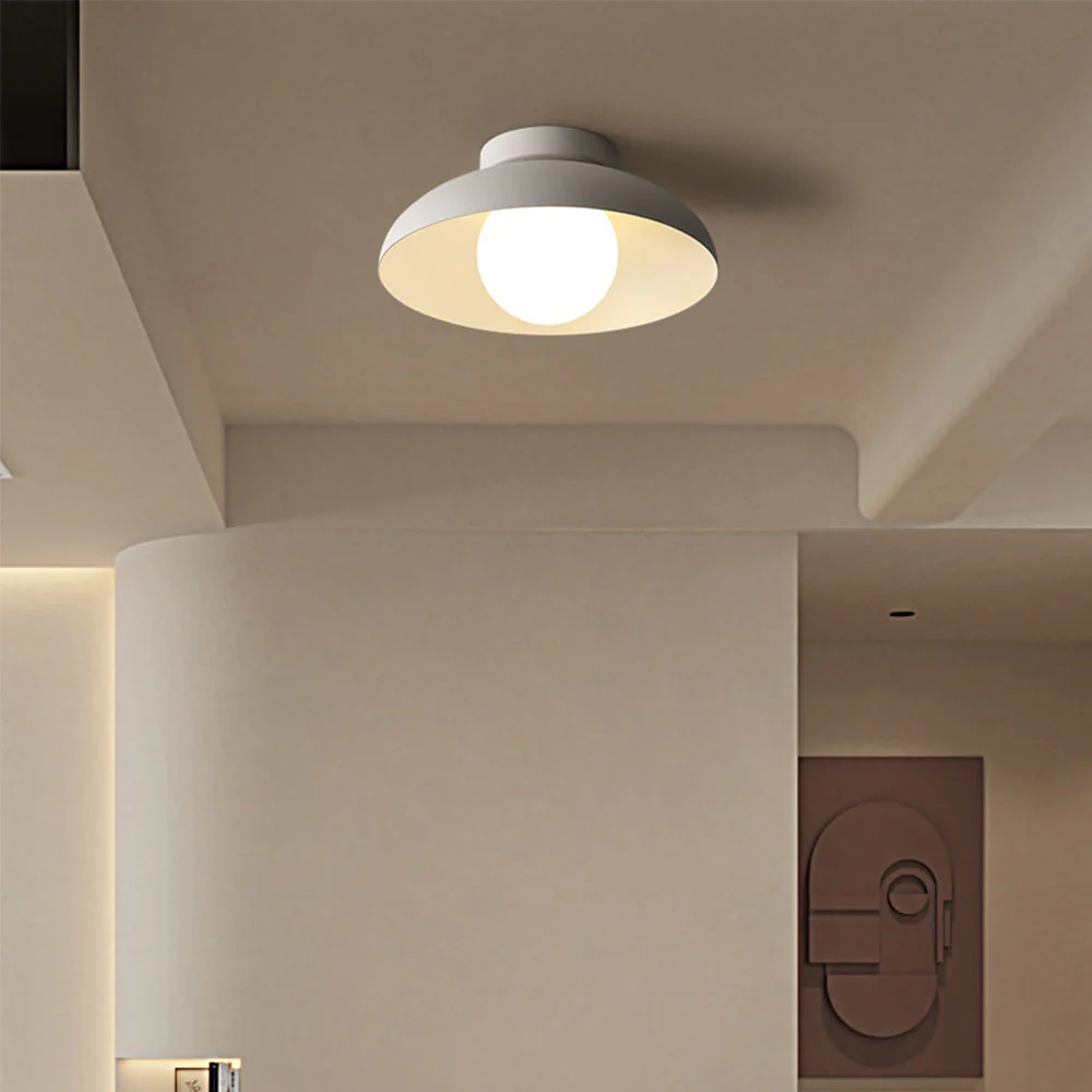 Contemporary Metal Semi Flush Ceiling Light for Hallway - Image 3