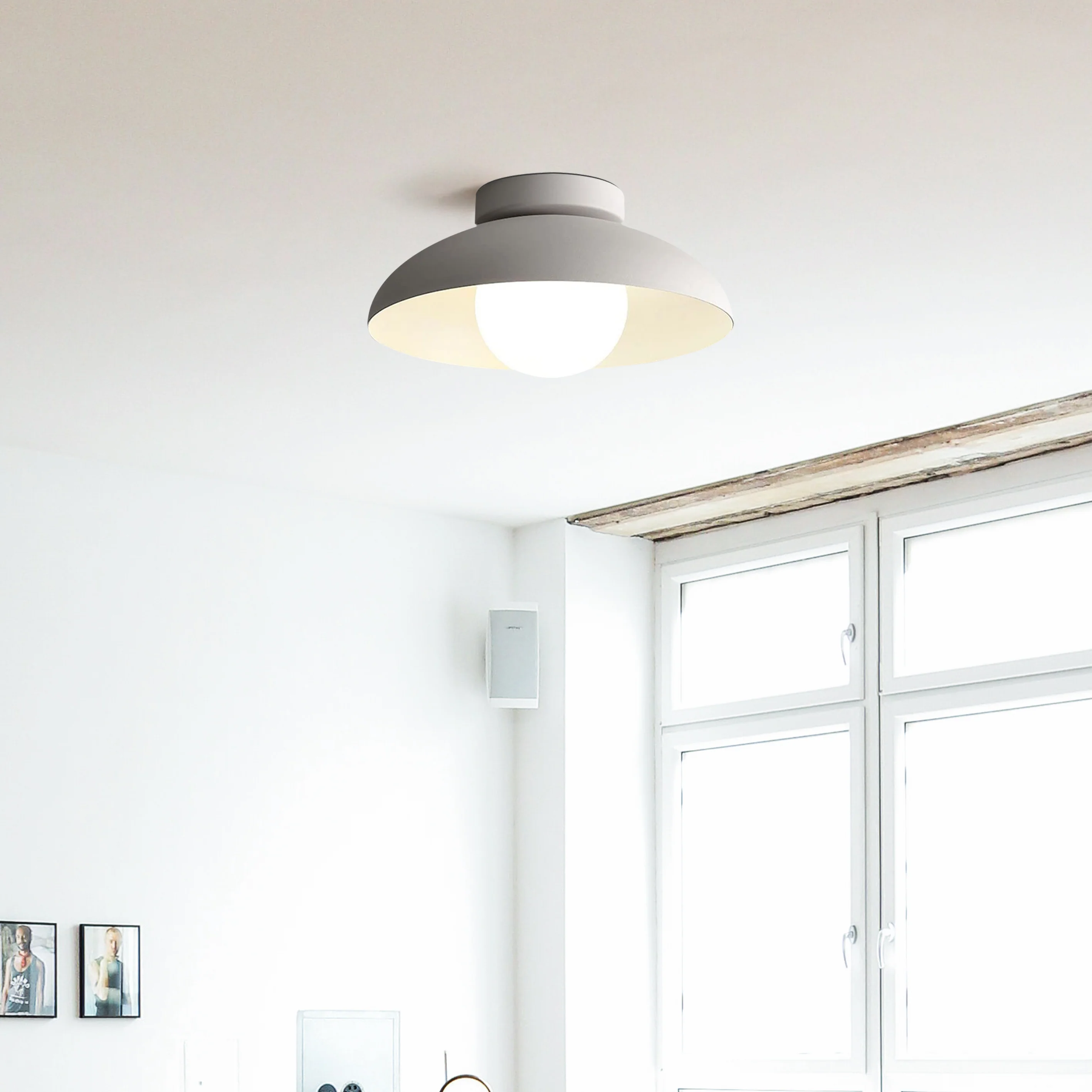 Contemporary Metal Semi Flush Ceiling Light for Hallway - Image 7