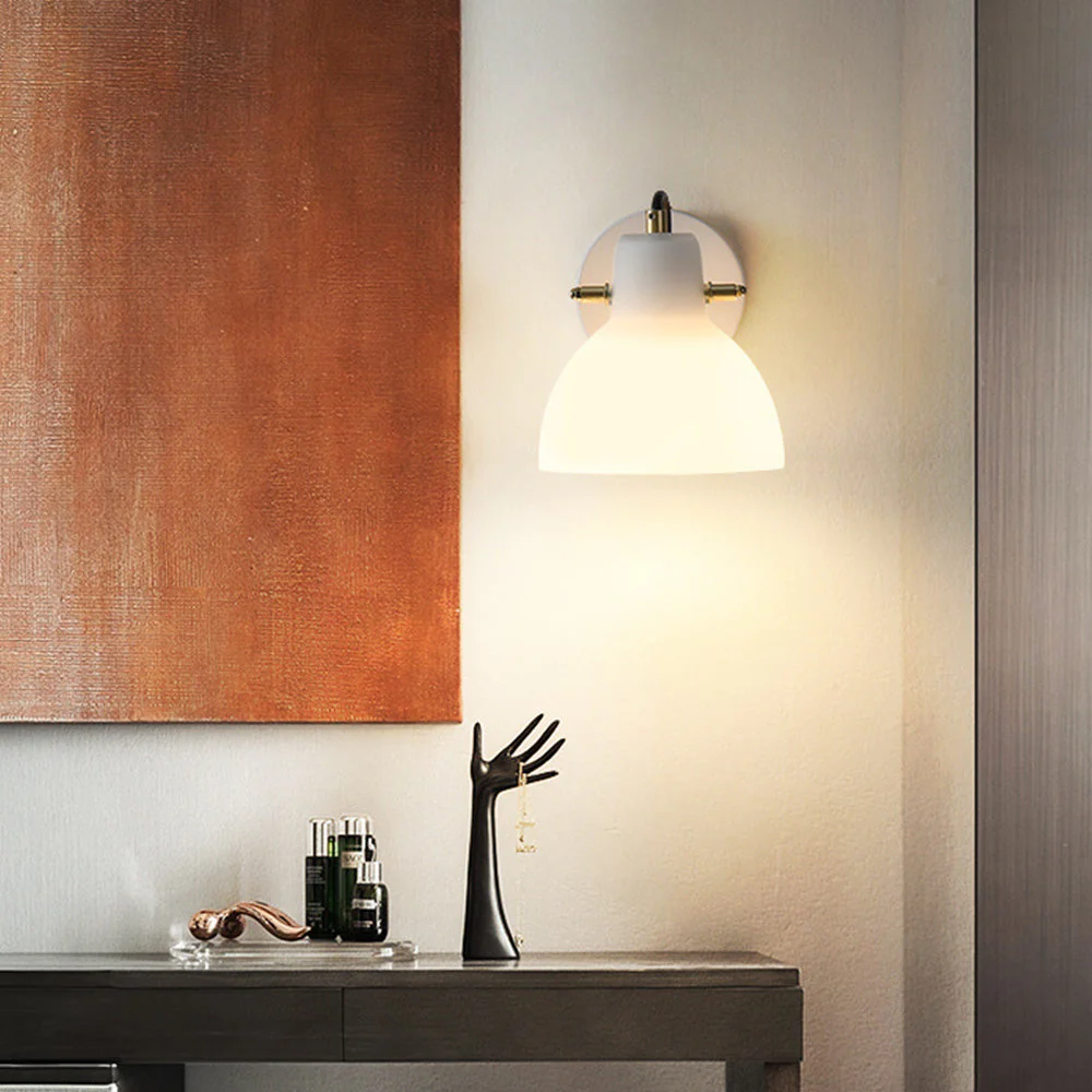 Minimalist Simple White Glass Wall Lamp - Image 2