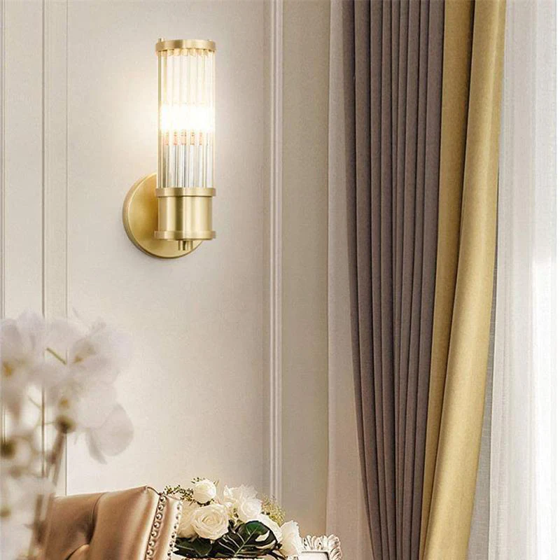 Modern Brass Gold Crystal Wall Sconce - Image 2