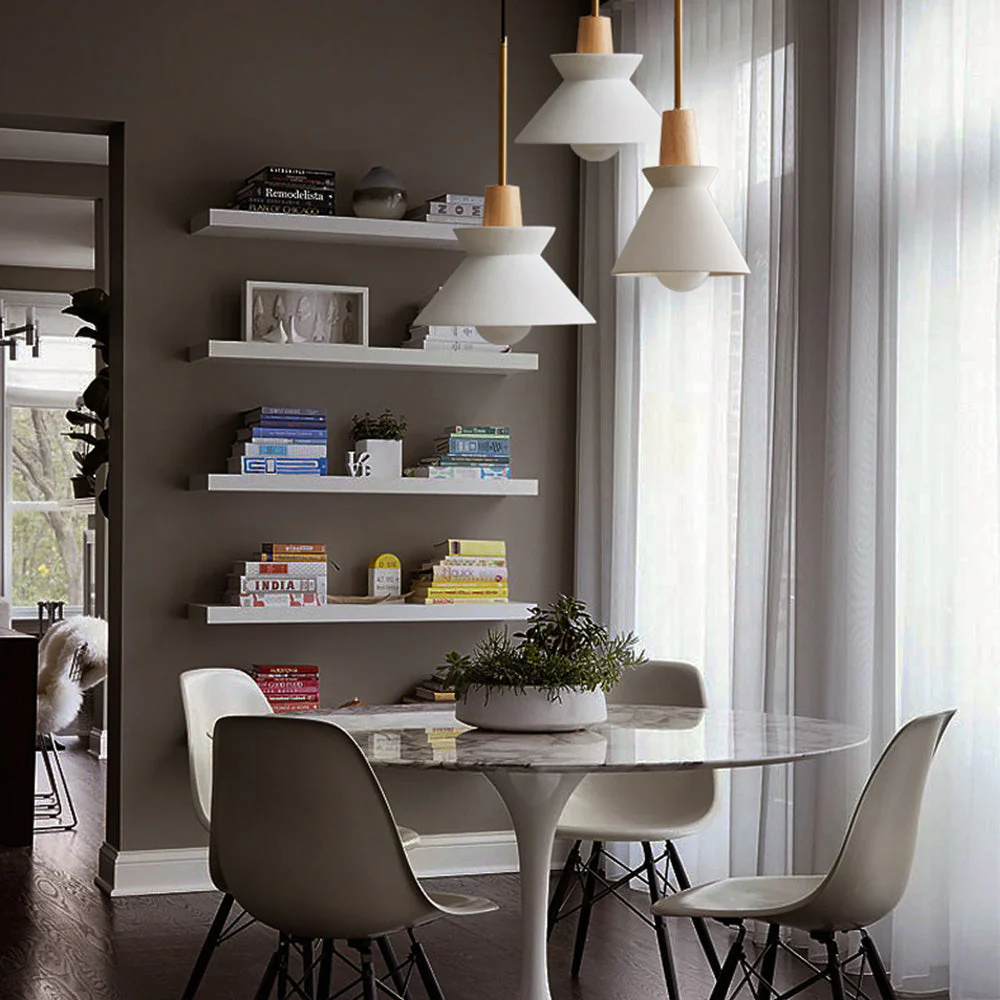 Modern White Concrete Cone Pendant Light - Image 2